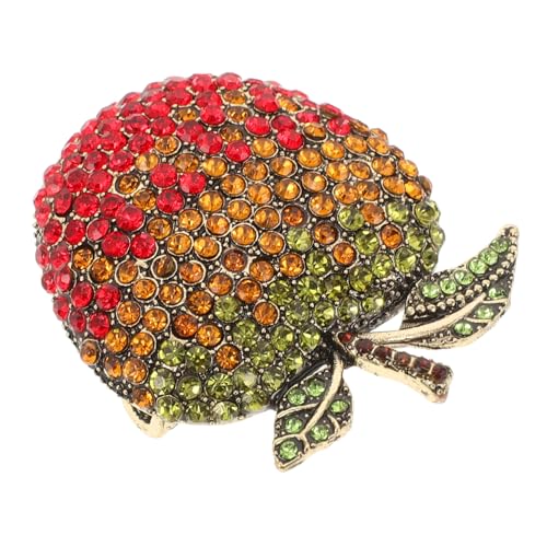 CLISPEED Apfel Brosche mit Funkelnden Strasssteinen Vintage Damen Brosche Strapazierfähigem Legierungsmaterial Einzigartiges Design für Kleider Schals Ergänzung von CLISPEED