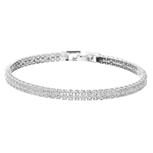 CLISPEED Armband Schmuck Doppelreihig Glänzend Zirkonia Legierung Verstellbar für Jungen Mädchen Geschenk Party Accessoire von CLISPEED