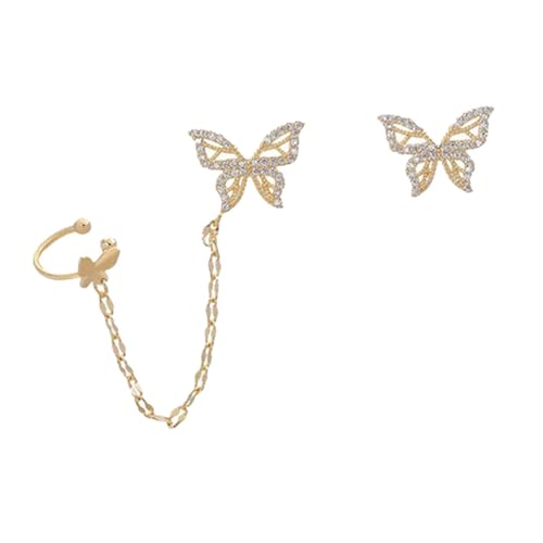CLISPEED Asymmetrische Schmetterling Ohrklemmen mit Kette Ausgefallener Damenschmuck Elegantes für Freundinnen und Töchter Besondere Ohrdekoration für Alltag und Festlichkeiten CLISPEED Asymmetrische Schmetterling Ohrklemmen mit Kette Ausgefallener Damenschmuck Elegantes für Freundinnen und Töchter Besondere Ohrdekoration für Alltag und Festlichkeiten von CLISPEED