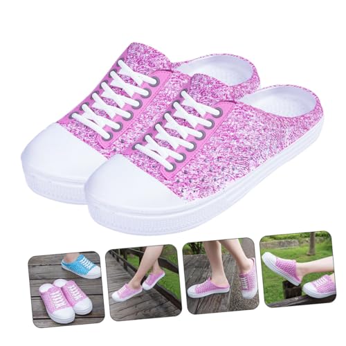 CLISPEED Atmungsaktive Damen Beach Sandalen Rutschfeste Leichte Sommerschuhe mit Hohlem Design für Strand Garten und Alltag Komfortable Modische Slippers von CLISPEED