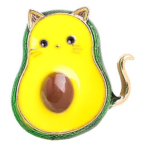 CLISPEED Avocado Cat Brosche Pin Niedliche Tier Anstecknadel für Kleidung Taschen und Hüte Geschenkidee für Frauen und Mädchen Vielseitige Dekoration für Partys und Anlässe von CLISPEED