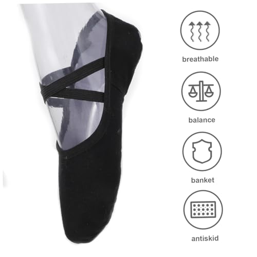 CLISPEED Ballettschuhe Mädchen rutschfest Atmungsaktiv mit Gepolstertem Fußbett für Yoga Pilates Tanzschuhe Kleinkinder Ballet Dance Shoes Elastisch ohne Schnürsenkel von CLISPEED