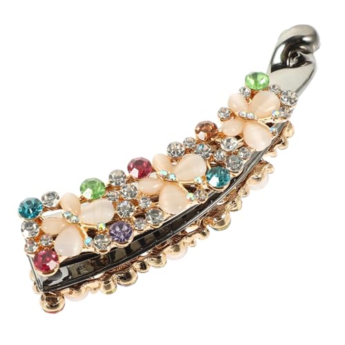 CLISPEED Bananenspange Haarklammer mit Strassbesatz Robuster Haarclip für Dickes Haar Modischer Haarschmuck für Frauen und Teenager Zuverlässiger Griff für Pferdeschwanz und Vielseitige von CLISPEED