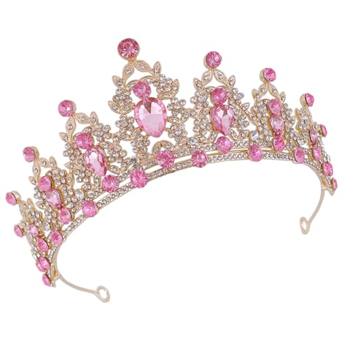 CLISPEED Barock Damen Tiara Hochzeitskrone mit Glitzer Strass Haarschmuck Braut Kopfschmuck Festliche Kopfbedeckung für Mädchen und Frauen von CLISPEED