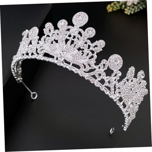CLISPEED Barock Krone Haarschmuck mit Funkelnden Strasssteinen Verschleißfestes Komfortabel für Damen und Mädchen Geeignet für Hochzeit Geburtstag Party und Festliche Anlässe von CLISPEED