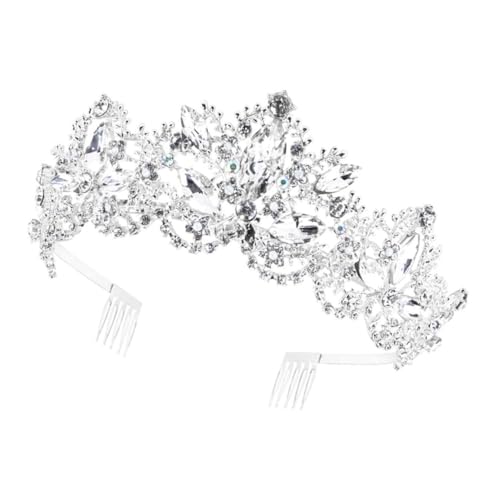 CLISPEED Barock Stil Brautkrone aus Robustem Zinklegierung und Funkelnden Strasssteinen Leichtes Haarschmuck Accessoire für Hochzeit Geburtstag Party Silberfarbenes Tiara Diadem CLISPEED Barock Stil Brautkrone aus Robustem Zinklegierung und Funkelnden Strasssteinen Leichtes Haarschmuck Accessoire für Hochzeit Geburtstag Party Silberfarbenes Tiara Diadem von CLISPEED