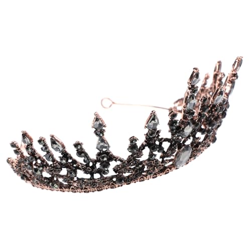 CLISPEED Barocke Braut Tiara Schwarz Geburtstagskrone aus Langlebigem Legierungs Material Allergisch Haarschmuck für Hochzeit Party Fotoshooting und Festliche Anlässe von CLISPEED