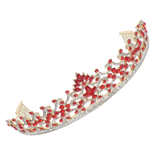 CLISPEED Barockstil Brautkrone mit Funkelnden Strasssteinen Langlebige Damen Tiara Haarschmuck Leichtes Hochzeits und Geburtstags Stirnband Eleganter Kopfschmuck für Festliche Anlässe von CLISPEED