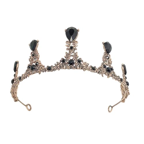 CLISPEED Barockstil Kristallkrone Schwarz Braut Haarschmuck Hochzeit Tiara Damen Bridal Dress Accessory Süße Haar Dekoration Edle Kopfbedeckung von CLISPEED