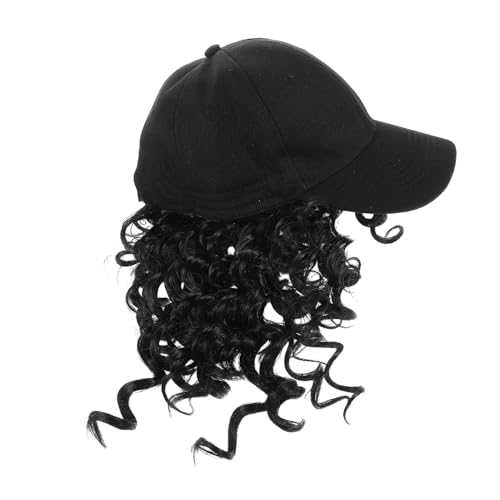 CLISPEED Baseballmütze Mit Lockiger Perücken-haarverlängerung Für Damen Naturbelassene Afro-locken Atmungsaktives Material Für Komfort Für Outfits Und Reisen von CLISPEED