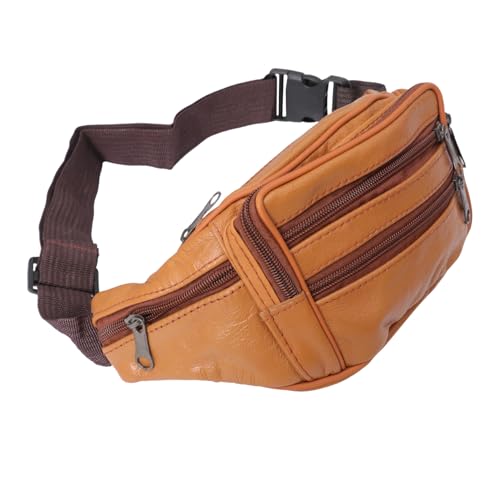 CLISPEED Bauchtasche Herren Verstellbar Leichte Hüfttasche Outdoor Sport Reise Brustbeutel Braun von CLISPEED