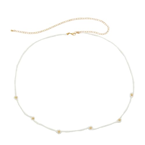 CLISPEED Beaded Waist Chain mit Daisy Design Verstellbare Taillenkette für Damen Körperkette für Sommer Strandparty Stilvolle Belly Chain Schmuck Weiß CLISPEED Beaded Waist Chain mit Daisy Design Verstellbare Taillenkette für Damen Körperkette für Sommer Strandparty Stilvolle Belly Chain Schmuck Weiß von CLISPEED