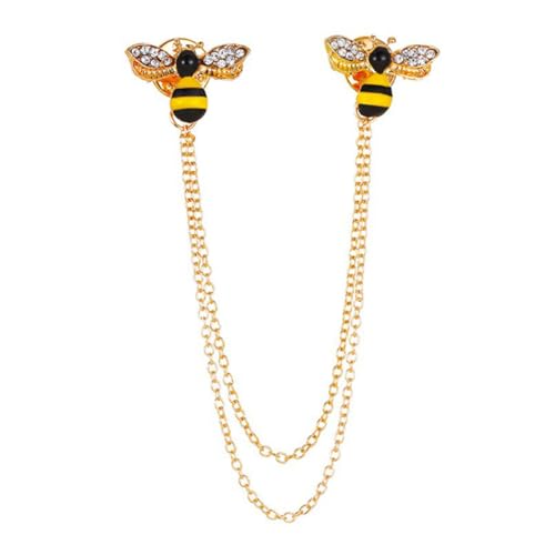 CLISPEED Bienen Brosche Anstecknadel mit Kette für Anzug und Sakko Elegantes Schmuckstück für Männer und Frauen für Partys Cosplay und Formelle Anlässe CLISPEED Bienen Brosche Anstecknadel mit Kette für Anzug und Sakko Elegantes Schmuckstück für Männer und Frauen für Partys Cosplay und Formelle Anlässe von CLISPEED