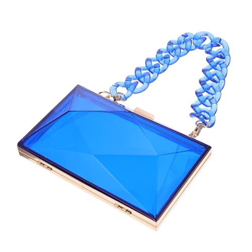 CLISPEED Blaue Abendtasche mit Abnehmbarer Kette Mittelgroße Clutch Bag für Damen Leichtes Design Vielseitig für Party Bankett und Cocktail Ausreichend Raum für Handy und Make Up von CLISPEED