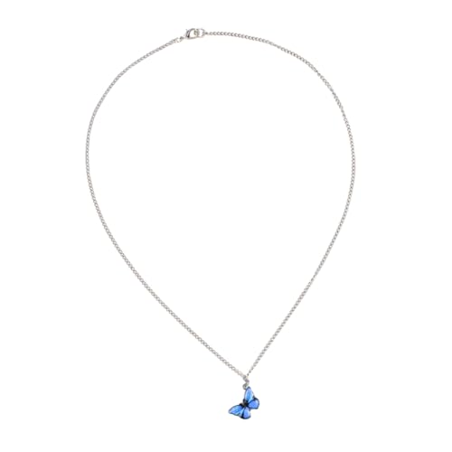 CLISPEED Blaue Schmetterling Halskette Damen Clavicle Chain Modischer Anhänger Verarbeitung Elegant Schmuck für Frau Mädchen von CLISPEED