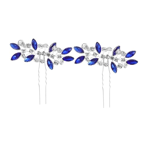 CLISPEED Blauer Glitzer Braut Haarnadel U Förmiger Strass Haarklammer Vintage Haarschmuck für Frauen und Mädchen Hochzeit Party Styling von CLISPEED
