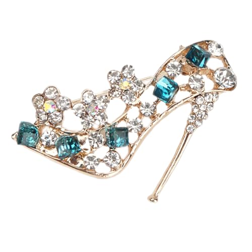 CLISPEED Bling Brosche High Heel Damen Schmuck Strass Modebrosche für Kleidung Abendkleid Schal Accessoire Geschenk Geburtstag von CLISPEED