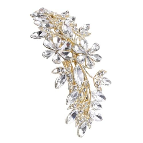 CLISPEED Blumen Haarspange mit Kristallsteinen Barock Stil Frühlings Haarclip für Damen Zarte Haarschmuckspange zur Dekorativen Fixierung und Vielseitigen Verwendung von CLISPEED