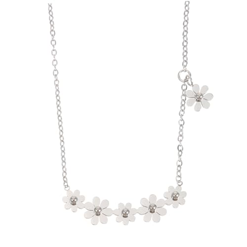 CLISPEED Blumiger Anhänger Halskette Damen Zarte Kette mit Floralem Schmuckanhänger Leichtes Design Vielseitig für Alltag und Party Geeignet von CLISPEED