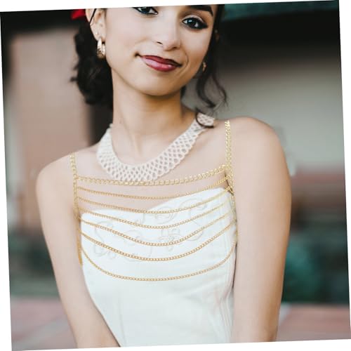 CLISPEED Body Chain Damen Schulterkette Mehrlagig Modischer Körperschmuck Leichtes Accessoire für Sommer Strand Party Geschenkidee von CLISPEED