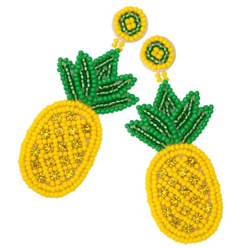 CLISPEED Bohemian Ohrhänger Damen Beaded Ananas Ohrringe Leicht Sommerfrucht Schmuck Für Urlaub Strand Party von CLISPEED