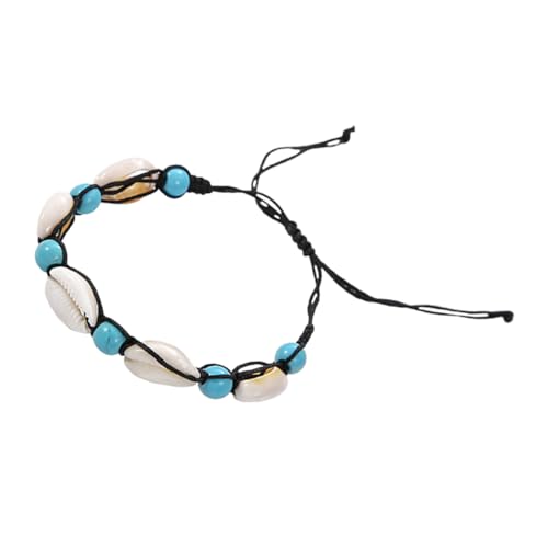 CLISPEED Boho Fußkettchen Damen Verstellbar Natürliche Muschel Knöchel Schmuck Langlebig Attraktives Design für Frauen und Mädchen von CLISPEED