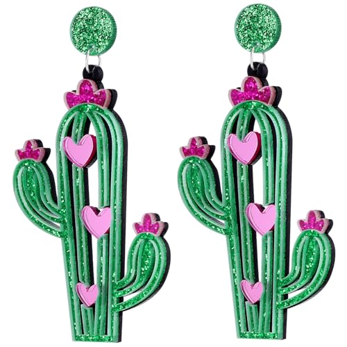 CLISPEED Boho Kaktus Ohrringe Damen Leichte Drop Dangle Ohrhänger Sommer Schmuck Festival CLISPEED Boho Kaktus Ohrringe Damen Leichte Drop Dangle Ohrhänger Sommer Schmuck Festival von CLISPEED
