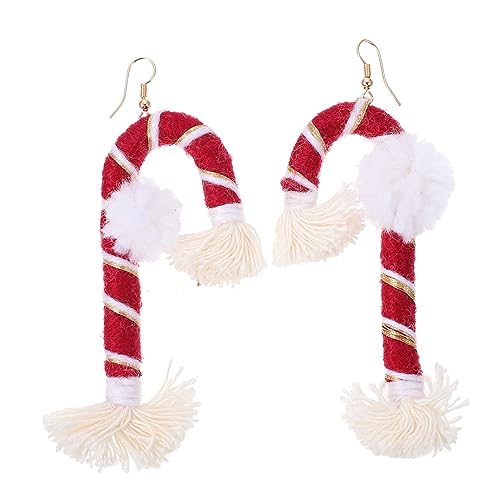 CLISPEED Boho Ohrhänger Weihnachts Ohrringe Damen Rote Quasten Handgefertigt Party Schmuck für Freundinnen Mutter Töchter von CLISPEED