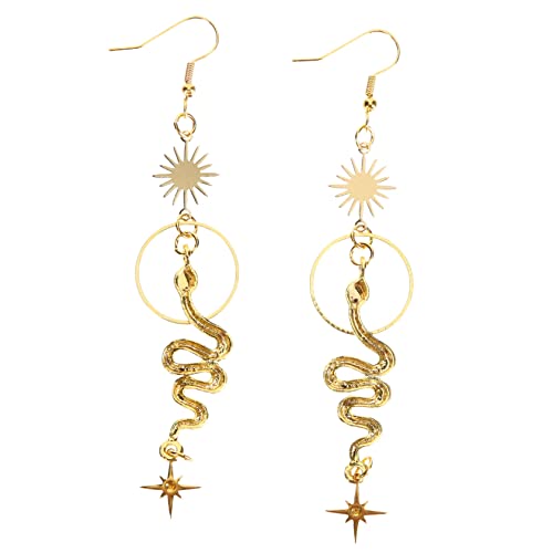CLISPEED Boho Ohrringe Damen Goldfarbene Snake Ohrstecker Kreative Modeschmuck Ohrdekorationen Stilvoll und Langlebig Für Alltag Hochzeit Dating Geschenk von CLISPEED