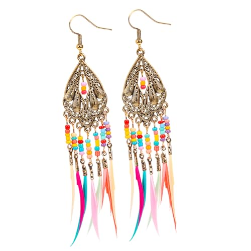 CLISPEED Boho Ohrringe Damen Hängeohrringe mit Langen Quasten und Zarten Federn Leichte Hook Earrings für Party Alltag und Besondere Anlässe Ohrhänger für Frauen CLISPEED Boho Ohrringe Damen Hängeohrringe mit Langen Quasten und Zarten Federn Leichte Hook Earrings für Party Alltag und Besondere Anlässe Ohrhänger für Frauen von CLISPEED