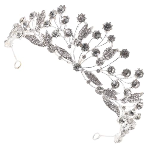 CLISPEED Braut Tiara mit Strasssteinen Leichtes Langlebiges Diadem für Hochzeit Geburtstag Party und Festzug Silbernes Schmuckstück für Damen und Prinzessinnen von CLISPEED