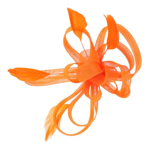 CLISPEED Brautfeder Haarschmuck Fascinator Haarspange Orange Haarnadel für Hochzeit Party Formelle Anlässe Stilvolles Accessoire für Damen von CLISPEED