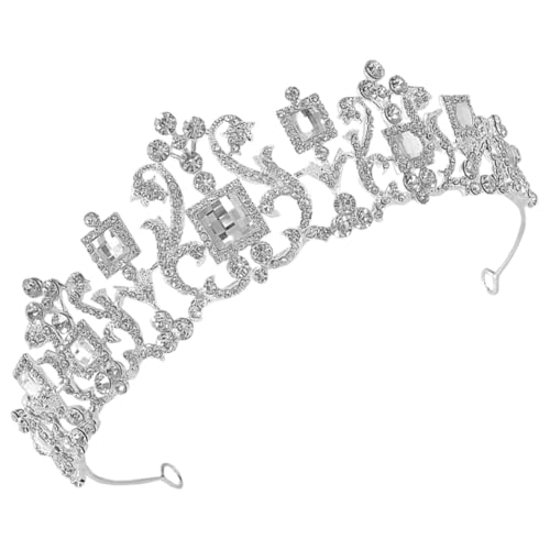 CLISPEED Brautkrone mit Funkelnden Strasssteinen Barockes Design Wiederverwendbares Diadem für Hochzeit Geburtstag Fest Silberne Kopfbedeckung für Damen Romantisches Accessoire CLISPEED Brautkrone mit Funkelnden Strasssteinen Barockes Design Wiederverwendbares Diadem für Hochzeit Geburtstag Fest Silberne Kopfbedeckung für Damen Romantisches Accessoire von CLISPEED