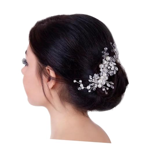 CLISPEED Brautschmuck Perlen Haarkamm Hochzeits Haarschmuck Glänzend für Braut und Brautjungfern Eleganter Kopfschmuck mit Feiner Verarbeitung Vielseitig für Hochzeit Ball und Festliche von CLISPEED