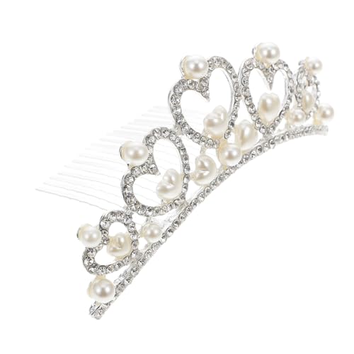 CLISPEED Brautschmuck Perlenkrone aus Legierung Leicht und Langlebig Verstellbarer Haarschmuck für Hochzeit Party Fotoshootings Braut Accessoire für Frauen und Mädchen von CLISPEED
