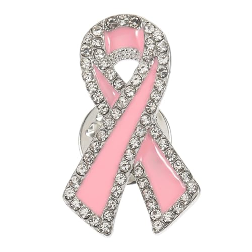 CLISPEED Breast Cancer Awareness Brosche mit Strass Rotes Schleifen design Langlebige Anstecknadel als Symbol für Brustkrebs bewusstsein Modisches Accessoire für Frauen und Rucksäcke von CLISPEED