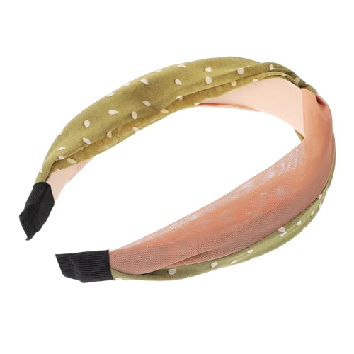 CLISPEED Stirnband Damen Breites Stoff Stirnband Mit Punkten Rutschfestes Haarband Für Frauen Und Mädchen Zarter Haarreif in Grün Für Hochzeiten Feiern Und Alltag von CLISPEED