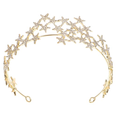 CLISPEED Bridal Tiara Haarband mit Funkelnden Stern Rhinestones Leichtes Langlebiges Crown Headwear für Hochzeit Party und Brautaccessoire in Gold CLISPEED Bridal Tiara Haarband mit Funkelnden Stern Rhinestones Leichtes Langlebiges Crown Headwear für Hochzeit Party und Brautaccessoire in Gold von CLISPEED