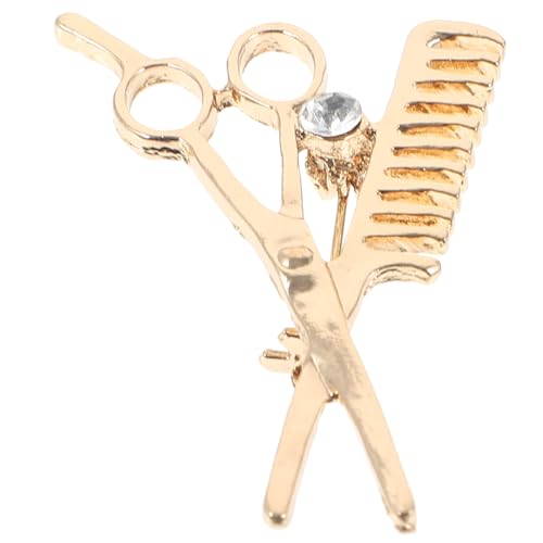 CLISPEED Brooch Pin Friseurschere und Kamm Design aus Robustem Zinklegierung Kostümschmuck Anstecknadel für Damen Vielseitige Dekoration für Anzüge Hemden und Hüte von CLISPEED