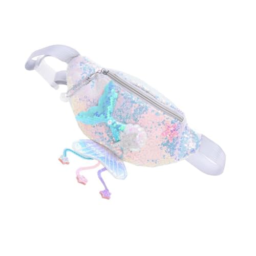 CLISPEED Brusttasche Meerjungfrau Pailletten Brustbeutel Glänzend Hüfttasche für Mädchen Crossbag Umhängetasche mit Cartoon für Freizeit und Reisen von CLISPEED