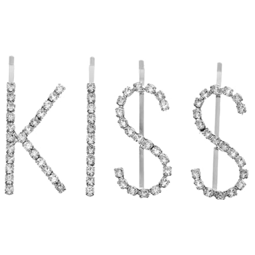 CLISPEED Buchstaben Haarklammern Funkelnde Strass Haarspangen Kleine Haarschmuck Clips für Mädchen Modische Accessoires für Alltag Party Schule und Geschenkideen von CLISPEED