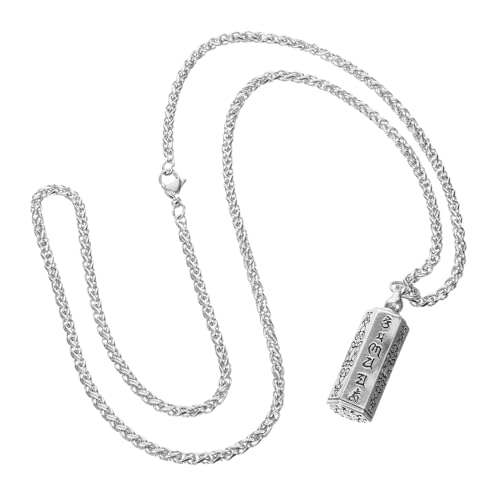 CLISPEED Buddhist Amulett Anhänger Halskette mit Sechs Zeichen Aufklappbarer Behälteranhänger für Kleine Gegenstände Einzigartiges Schmuckstück für Damen und Herren Eleganter Alltagsstil von CLISPEED