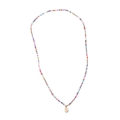 CLISPEED Bunte Boho Perlenkette Damen Halskette Clavicle Schmuck Leicht Robust Vielseitig für Alltag Büro Party und Reisen Geeignet von CLISPEED