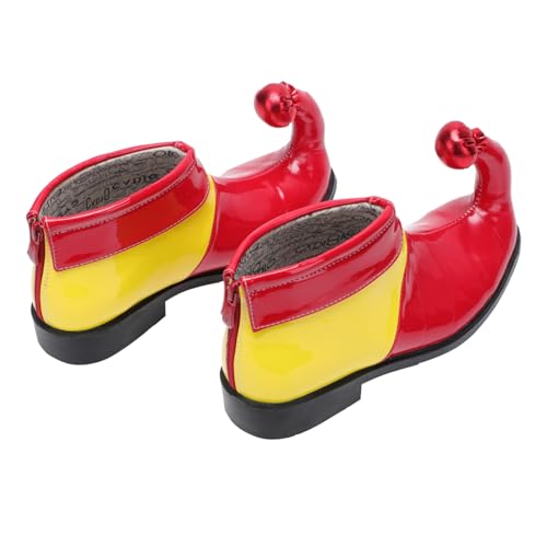 CLISPEED Bunte Clown PU Schuhe mit Schnürsenkel Langlebige Kostümstiefel für Erwachsene Verstellbar für Halloween Karneval Fasching und Kostümpartys von CLISPEED
