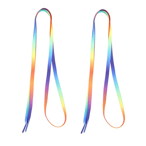 CLISPEED Bunte Farbverlauf Schnürsenkel Elastisch für Sneakers Flache Selbstgemacht Schuhbänder für Kinder und Erwachsene Modisches Schuhzubehör von CLISPEED