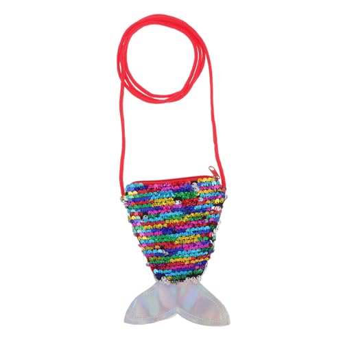 CLISPEED Bunte Pailletten Geldbörse mit Design Crossbody Münzbörse für Meerjungfrauen Party Modische Schillernde Umhängetasche für Mädchen von CLISPEED
