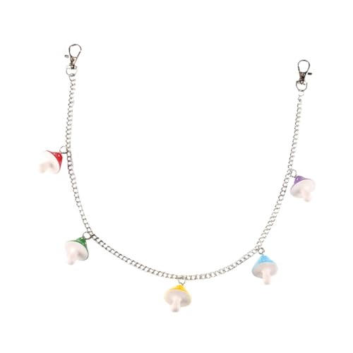 CLISPEED Bunte Pilz Hosenkette aus mit Stylischem Anhänger Jeans Hosenkette für Damen Taillenkette Einlagig Vielseitiges Accessoire für Trendbewusste Frauen von CLISPEED