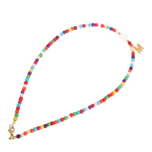 CLISPEED Bunte Türkis Halskette Buchstaben Clavicle Choker Damen Schmuck Elegant Vielseitig Für Alltag Party Date CLISPEED Bunte Türkis Halskette Buchstaben Clavicle Choker Damen Schmuck Elegant Vielseitig Für Alltag Party Date von CLISPEED