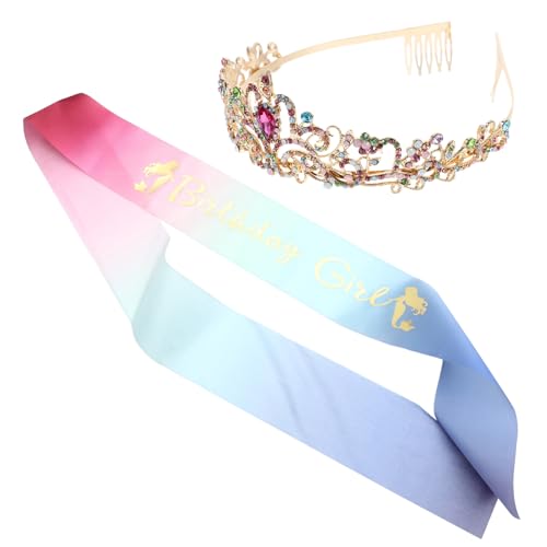 CLISPEED Bunte und Schärpen für Mädchen und Frauen Leichte Prom Tiara mit Stabiler Struktur Vielseitig für Geburtstag Hochzeit Abschlussball und Party Hochwertige Verarbeitung für von CLISPEED