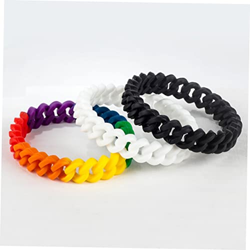 CLISPEED Buntes Silikon Armband Regenbogenfarben Umweltfreundlich Komfortabel Langlebig Unisex Schmuck für Mädchen und Frauen Modisches Accessoire für Alltag und Geschenke von CLISPEED